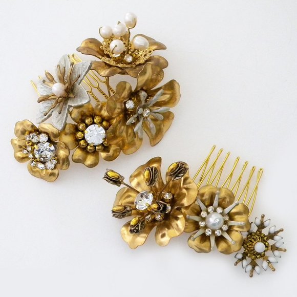 Erin Cole Design, Modern Vintage Flower Comb Set NWT - Picture 1 of 3
